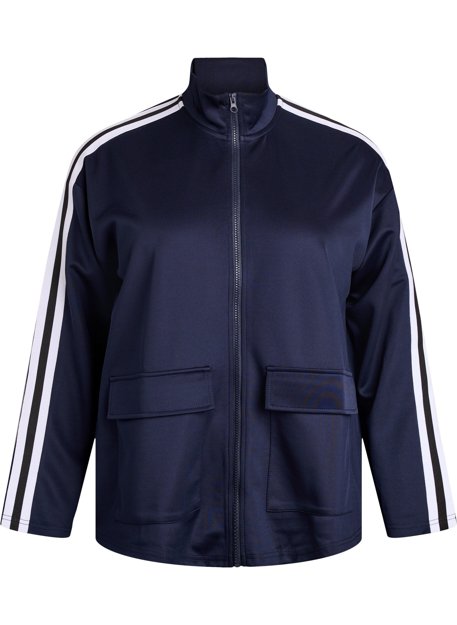 Kurtka dresowa z paskami i kieszeniami