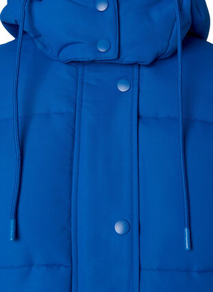 Dluga kurtka puchowa z kieszeniami i kapturem, French Blue, Packshot image number 2