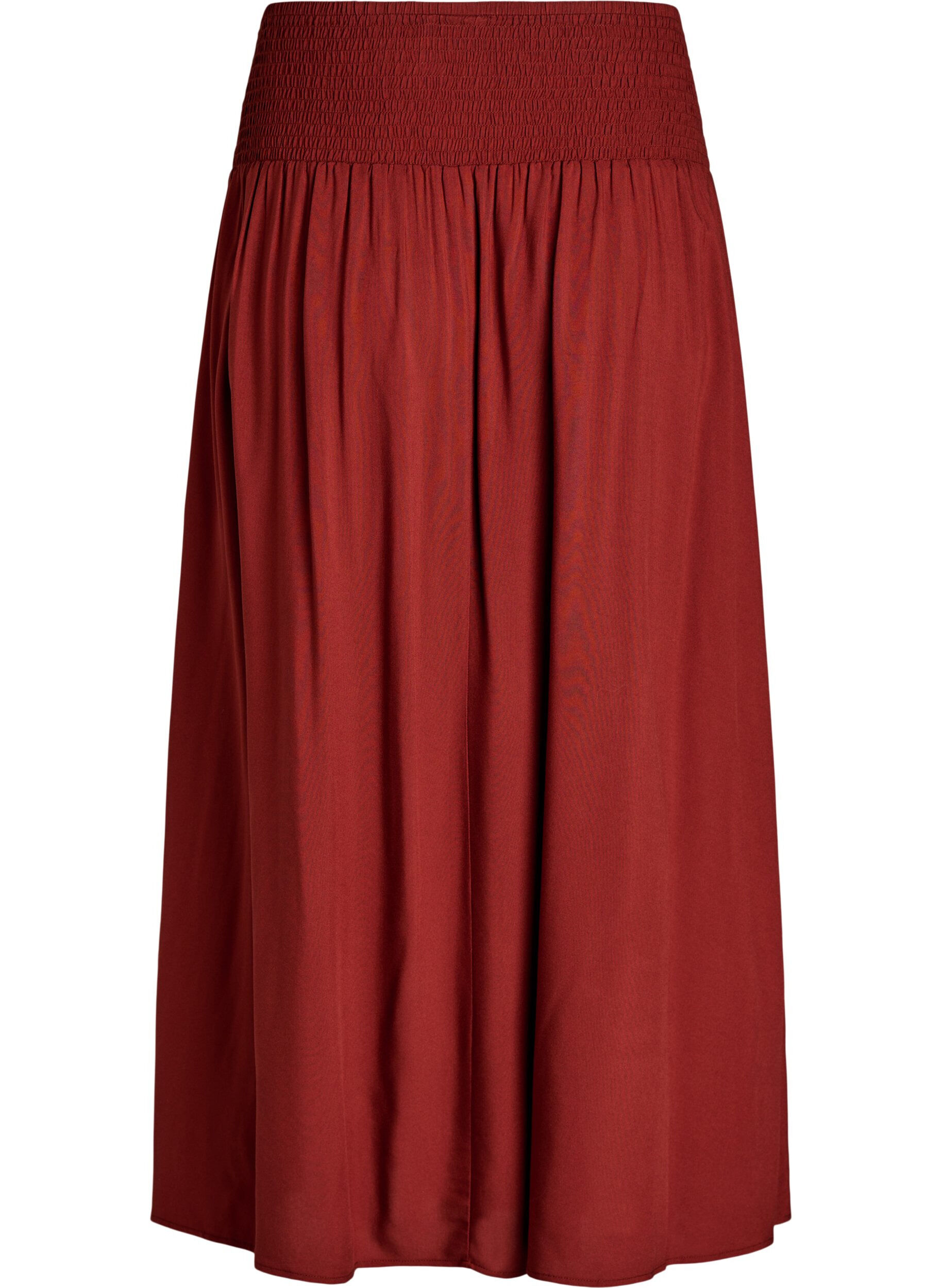 ZizziSp&oacute;dnica maxi z wiskozy z marszczeniem, Czerwony, Packshot image number 1
