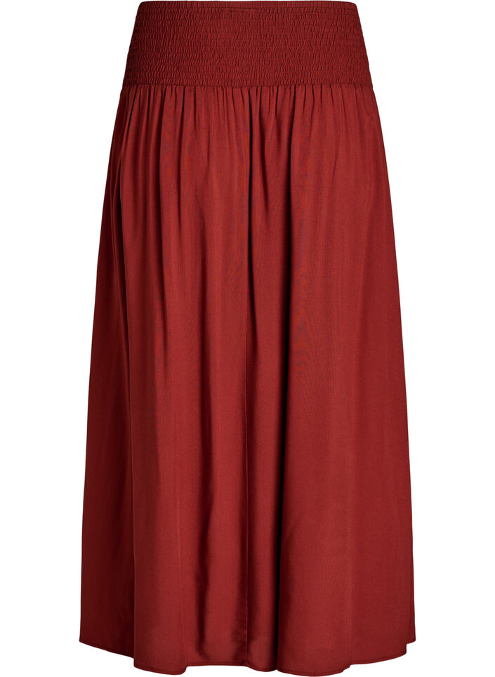 Sp&oacute;dnica maxi z wiskozy z marszczeniem, Czerwony, Packshot image number 1