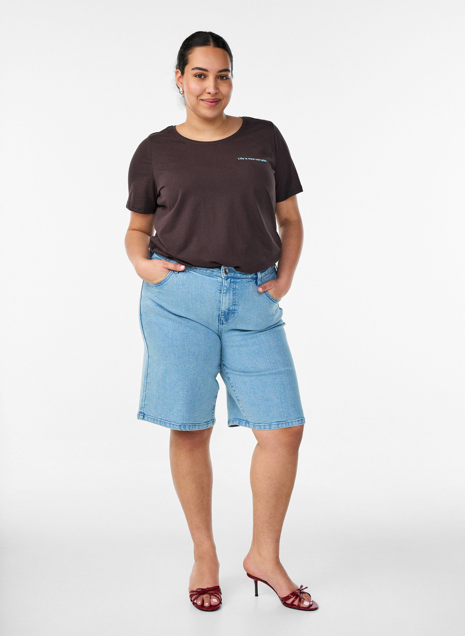 ZizziKoszulka z nadrukiem, Brązowy, Model image number 1