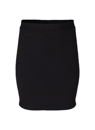 Dopasowana spódnica w jednolitym kolorze, Black, Packshot image number 0