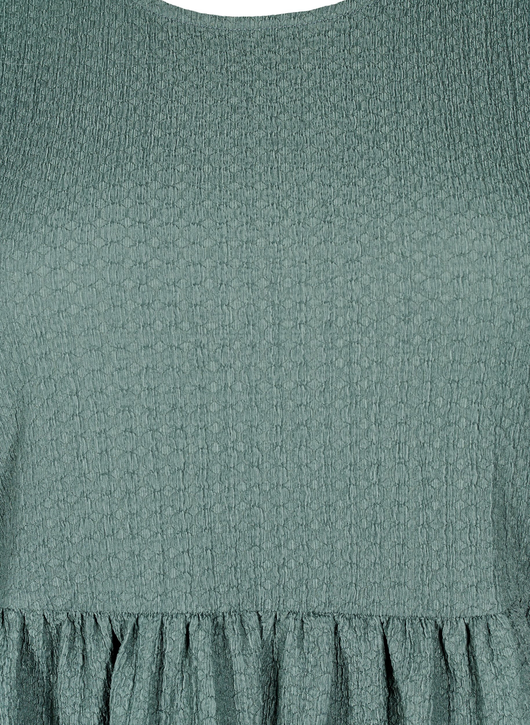 Zizzi FLASH - Kr&oacute;tka sukienka z faktura i rekawami 3/4, Balsam Green, Packshot image number 2