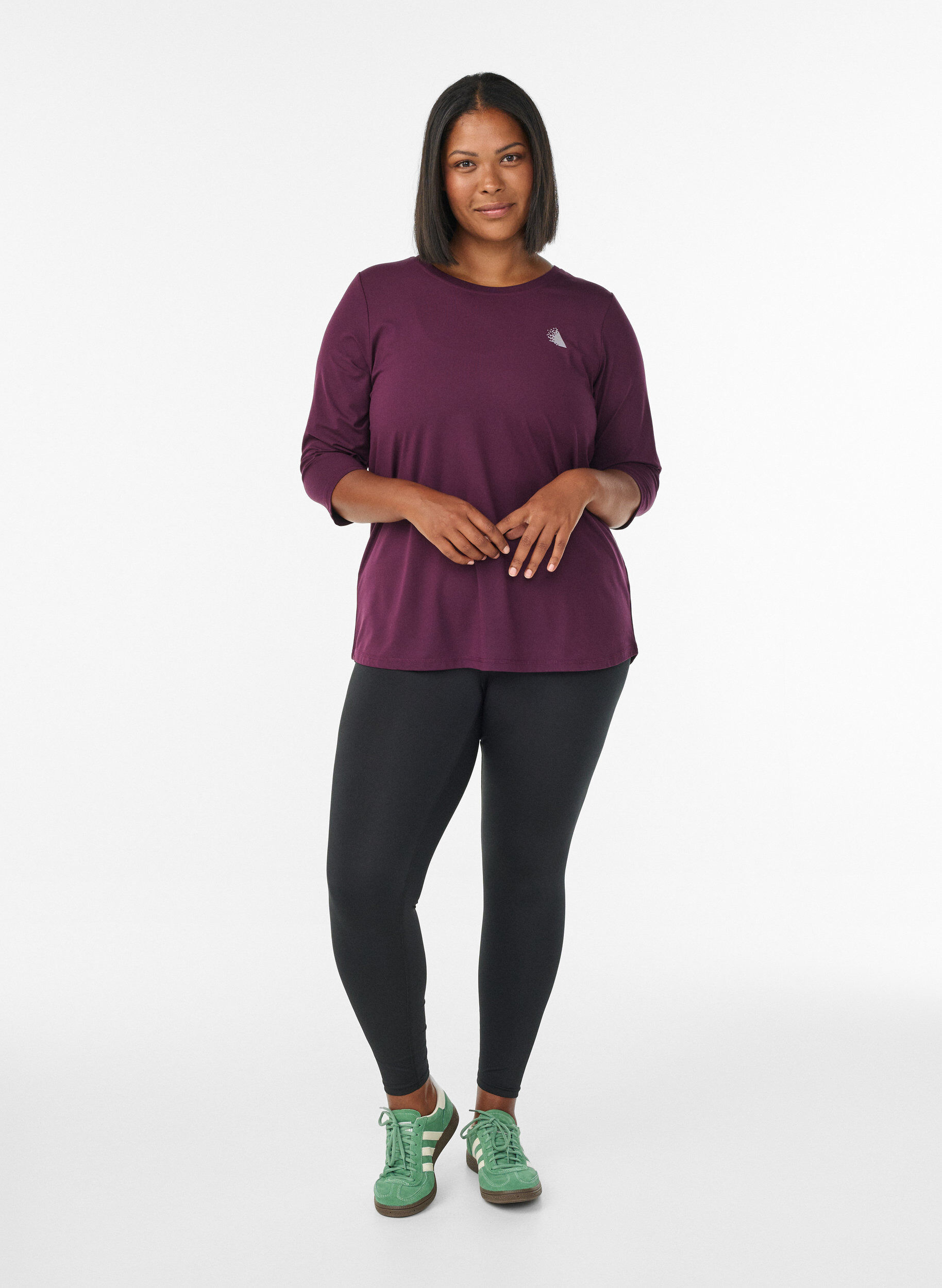 Zizzi Bluzka treningowa z rekawami 3/4, Fioletowy, Model image number 1