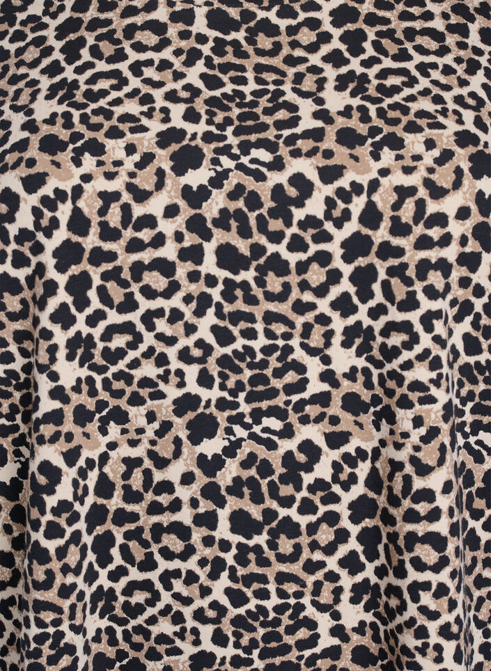 Koszulka z okraglym dekoltem i nadrukiem na calej powierzchni, Brązowy, Packshot image number 2