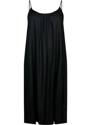 Sukienka midi bez rekawów z wiskozy, Black, Packshot image number 0