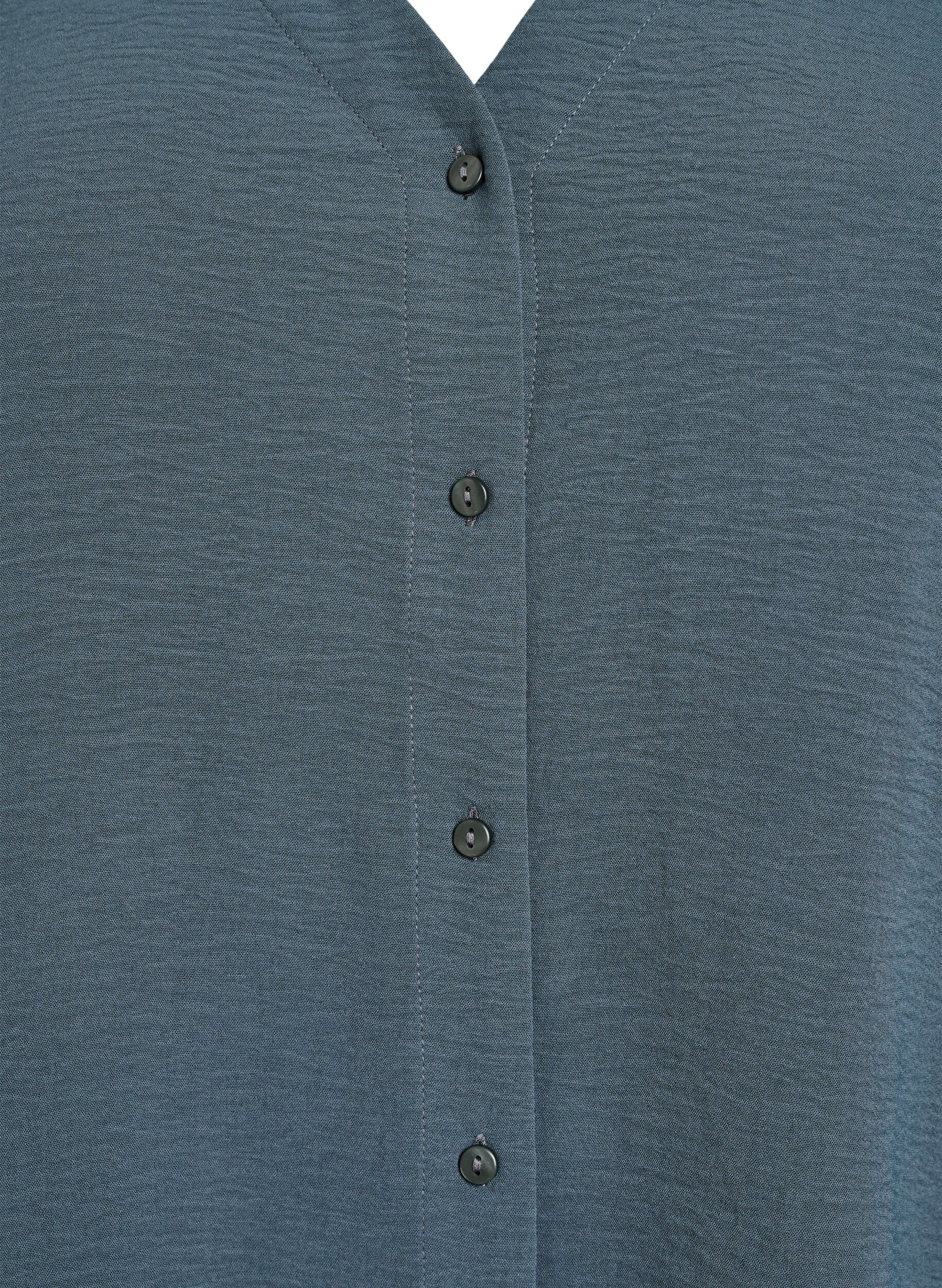 Zizzi Flash &ndash; bluzka z dekoltem w szpic i rekawami 3/4, Zielony, Packshot image number 2