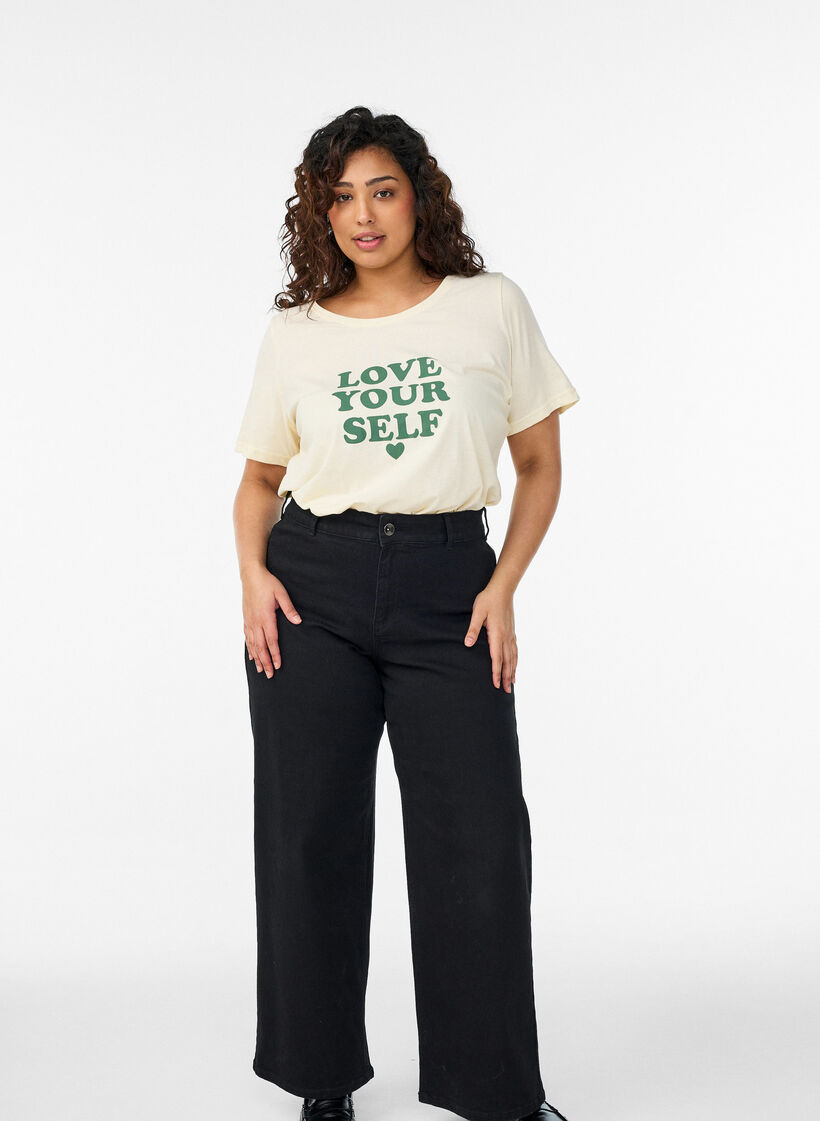 Koszulka z nadrukiem, Ż&oacute;łty, Model image number 1