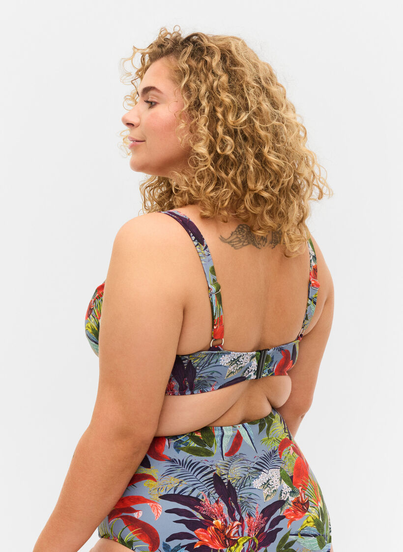 Printed bikini top with underwire, Citadel AOP, Model image number 1