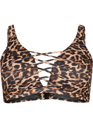 Biustonosz od bikini w panterke ze sznurkowymi detalami, Autentic Leopard, Packshot image number 0