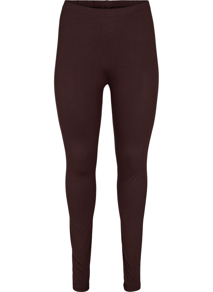 Legginsy z wiskozy w stylu basic, Brązowy, Packshot image number 0