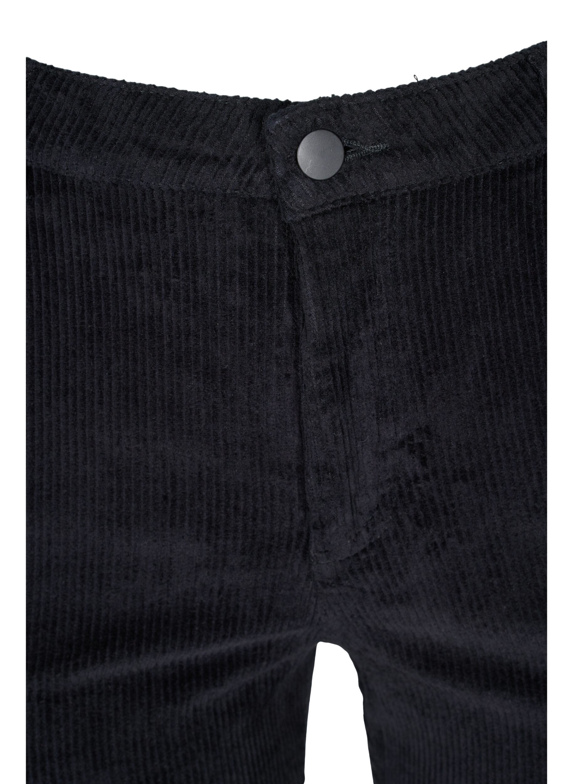 Zizzi Velvet trousers with bootcut, Black, Packshot image number 2