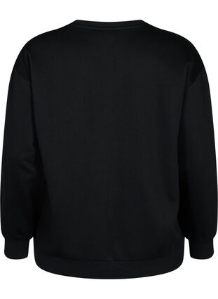 Bluza z falbanami i szydelkowymi detalami, Black, Packshot image number 1