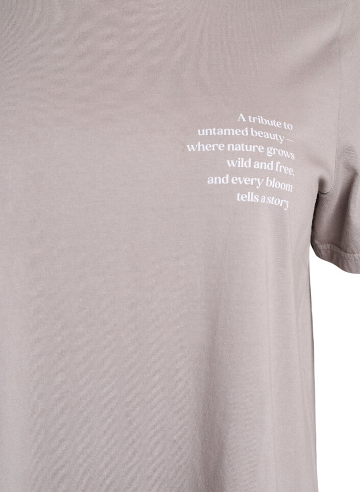 Koszulka bawelniana z nadrukiem z przodu i z tylu, Szary, Packshot image number 2