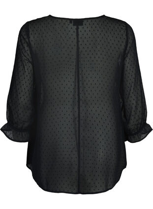 Flash – bluzka z rekawami 3/4 i teksturowanym wzorem, Black, Packshot image number 1