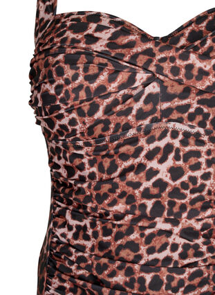 Strój kapielowy z draperia i miseczkami z wysciólka, Leopard, Packshot image number 2