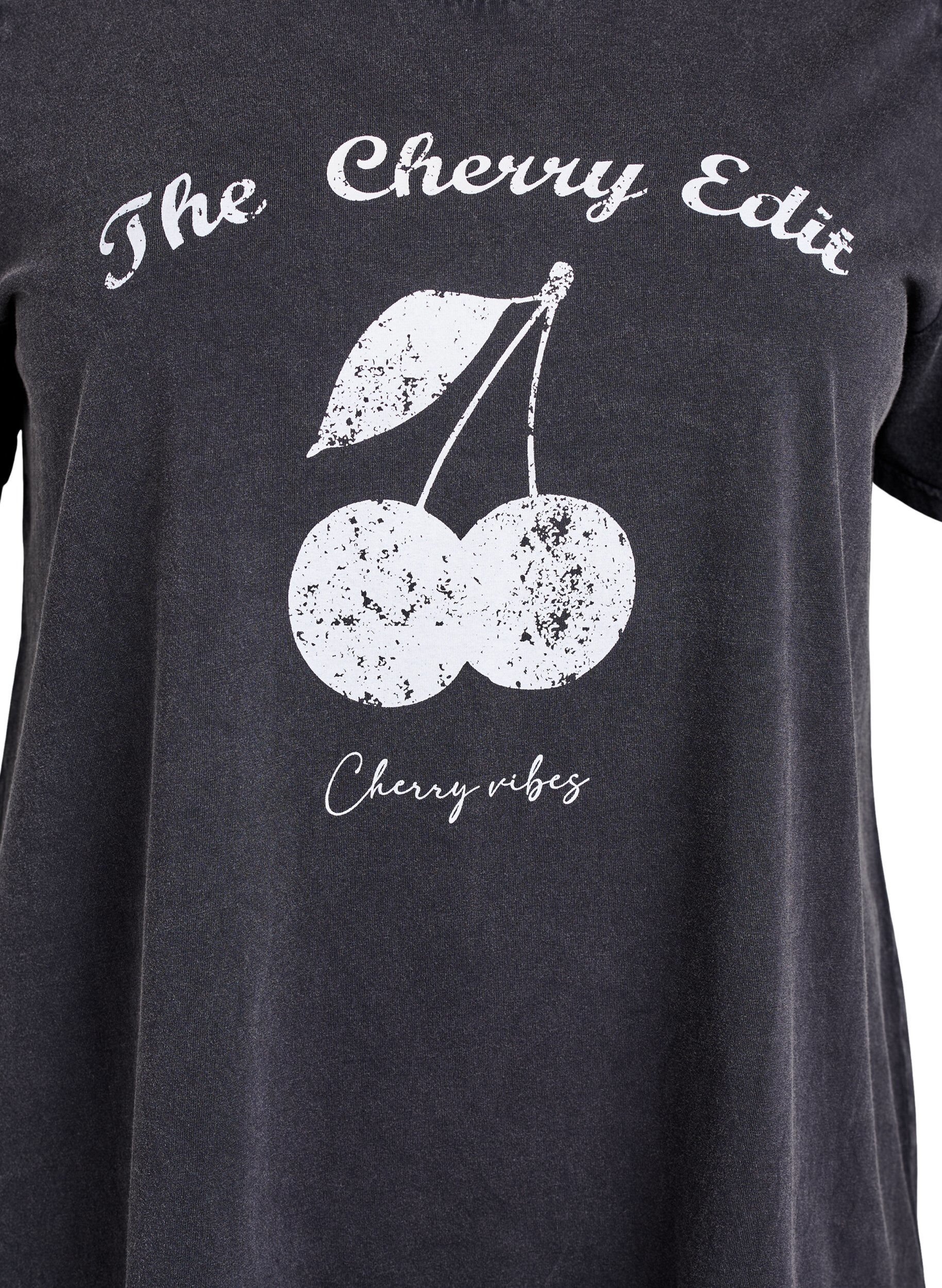 Zizzi Koszulka z organicznej bawelny z nadrukiem, Ciemnoszary, Packshot image number 2