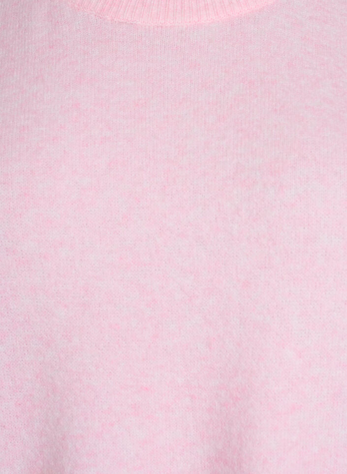 Luzna dzianinowa bluzka z kr&oacute;tkim rekawem, R&oacute;żowy, Packshot image number 2