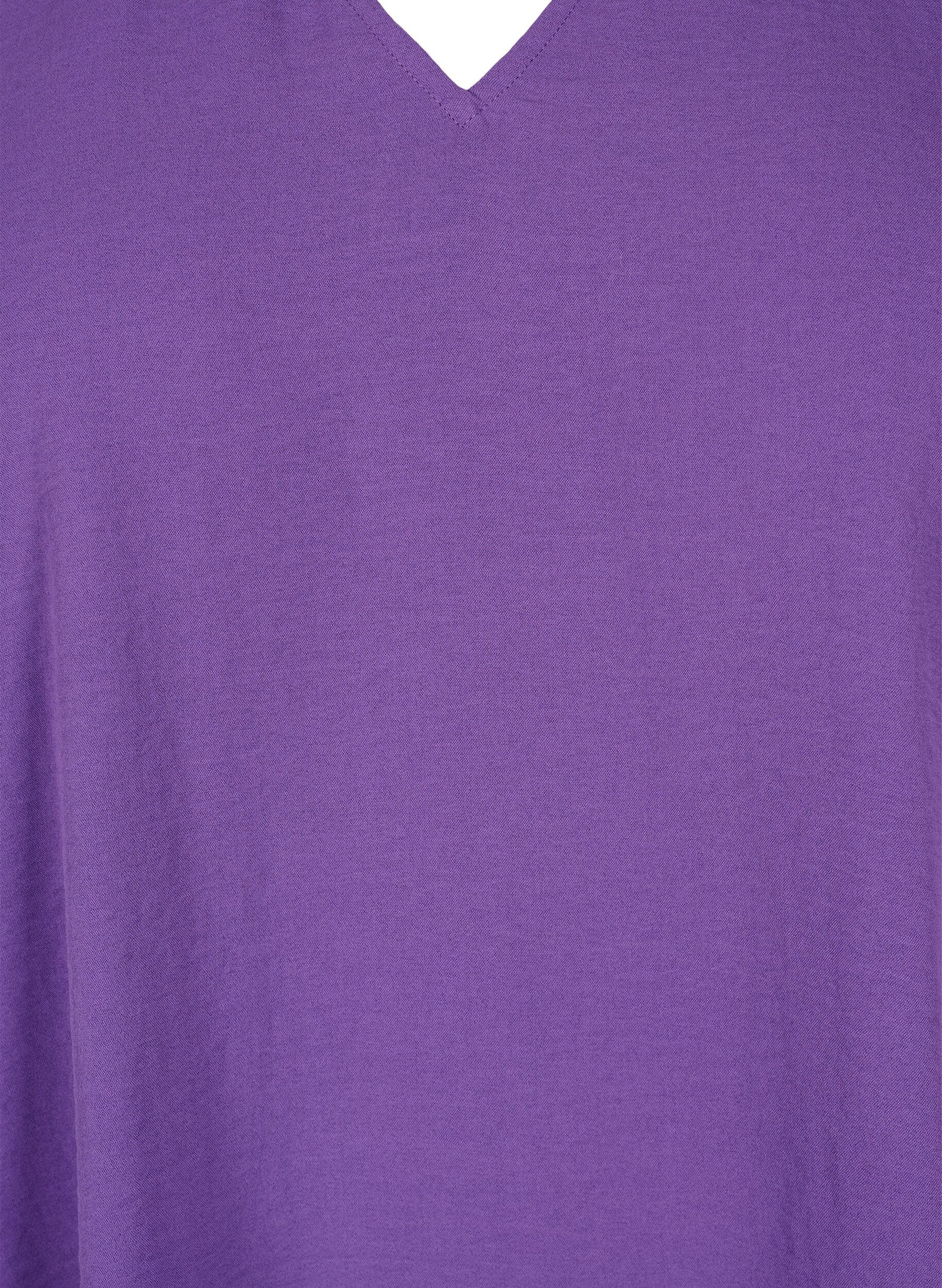 Zizzi Bluzka z dekoltem w szpic i dlugimi rekawami, Pansy, Packshot image number 2