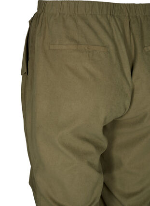 Zwezane spodnie z gumka, Martini Olive, Packshot image number 3