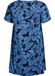 Kr&oacute;tka trapezowa sukienka w kwiaty, Niebieskie, Packshot image number 1