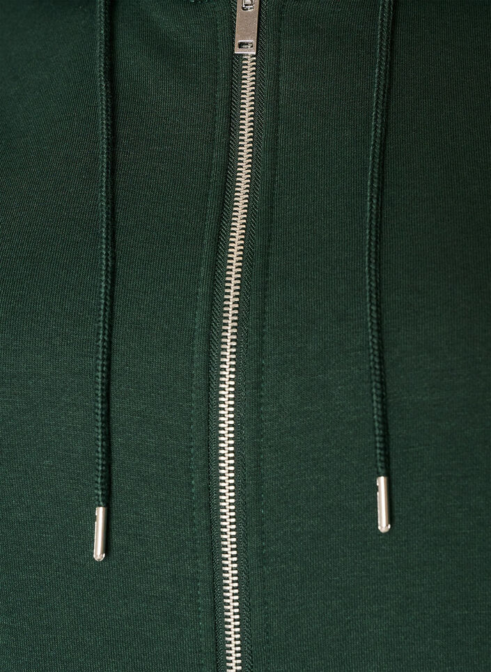 Bluza z kapturem, zamkiem blyskawicznym i kieszeniami, Zielony, Packshot image number 2