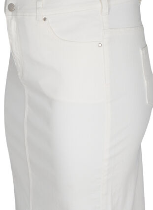 Dzinsowa spódnica midi z rozcieciami, White, Packshot image number 2