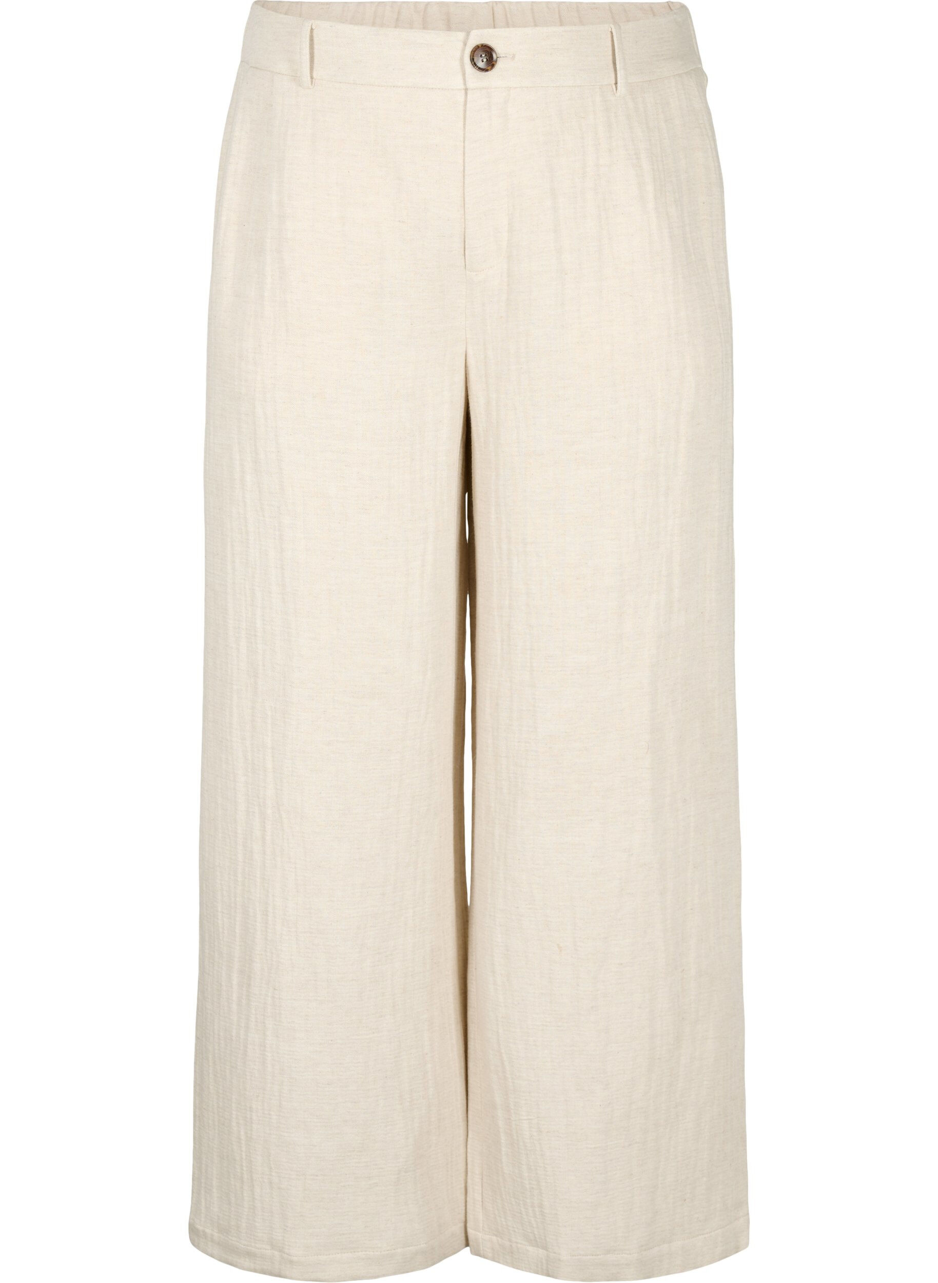 Zizzi Spodnie garniturowe z mieszanki material&oacute;w z lnem, Rainy Day, Packshot image number 0