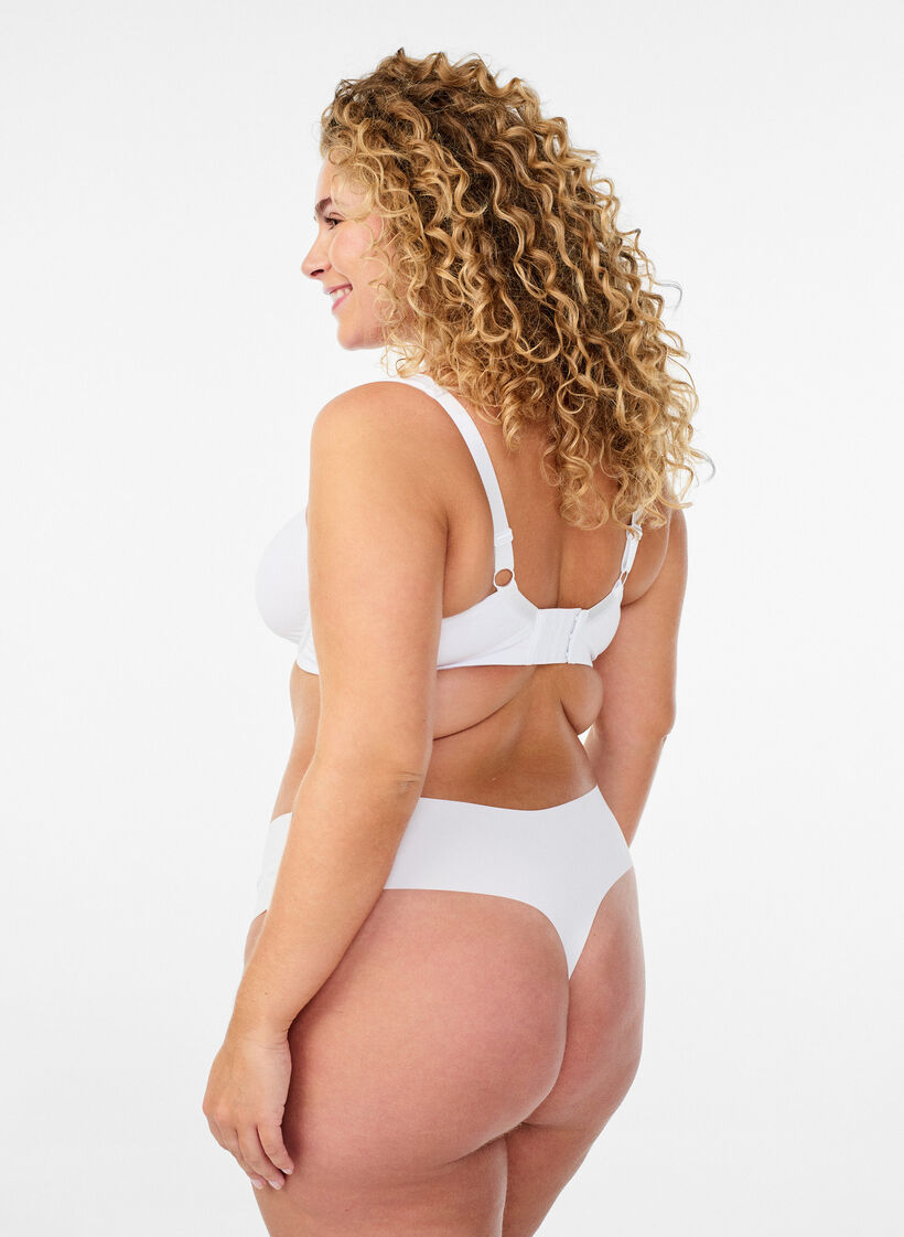 Wygodny biustonosz z fiszbinami i usztywnianymi miseczkami, Biały, Model image number 2