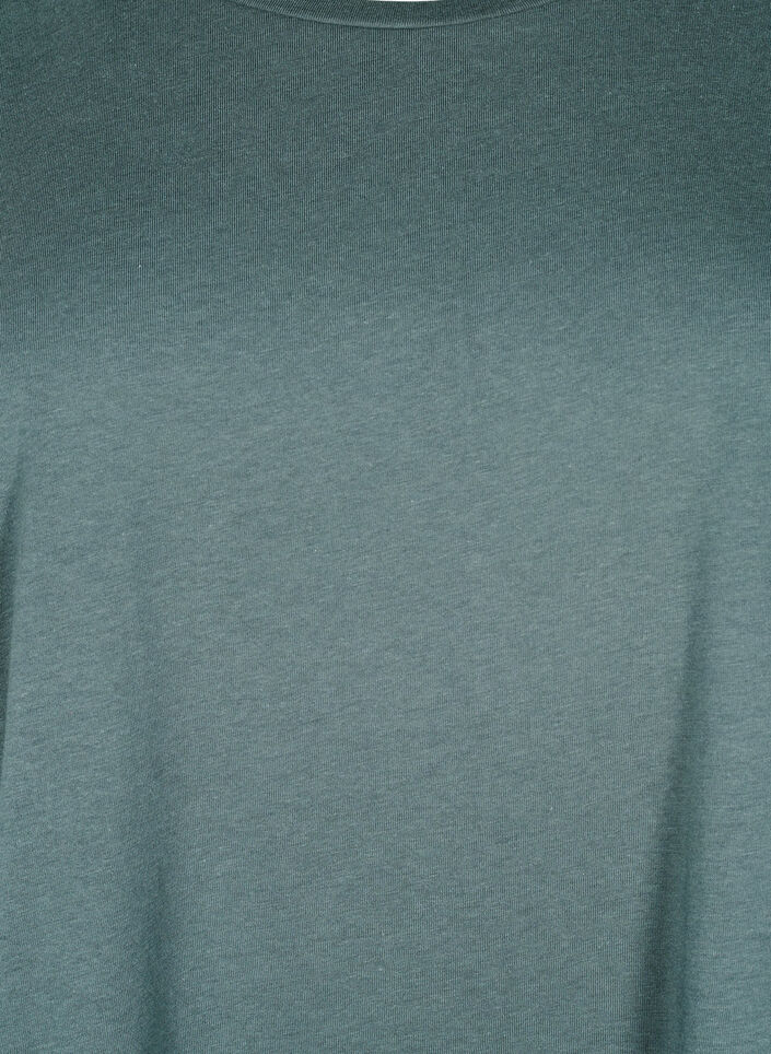 T-shirt z kr&oacute;tkim rekawem z mieszanki bawelny, Zielony, Packshot image number 2