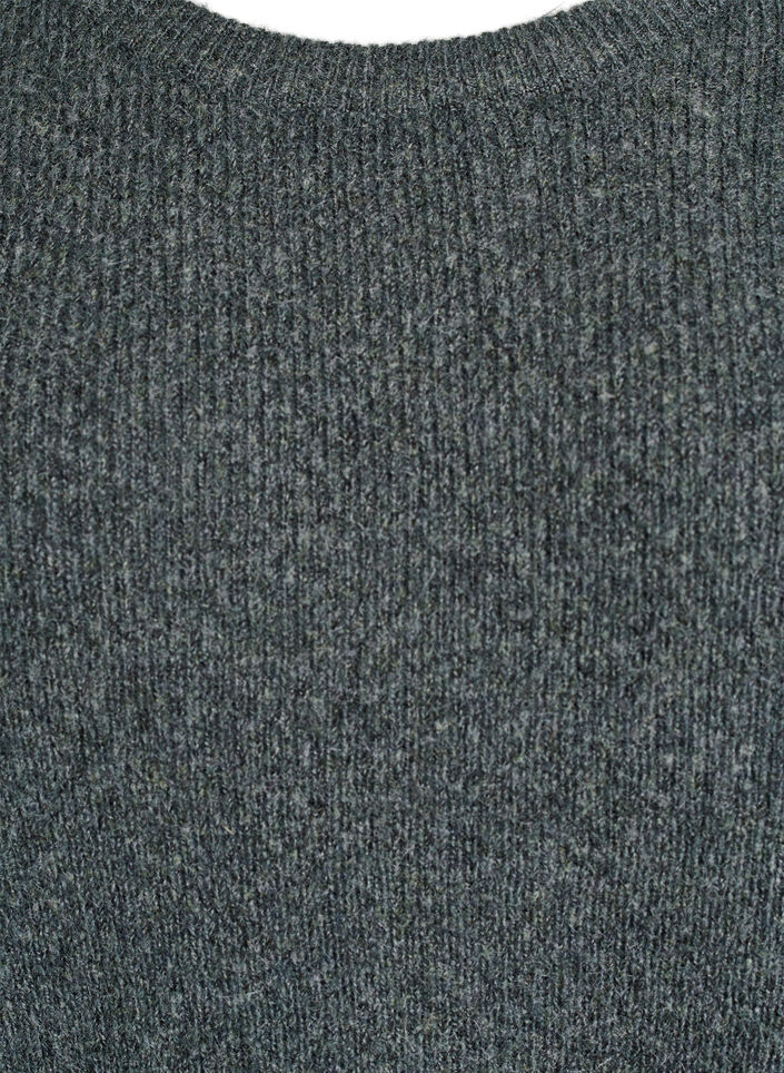 Melanzowa dzianinowa bluzka z okraglym dekoltem, Zielony, Packshot image number 2