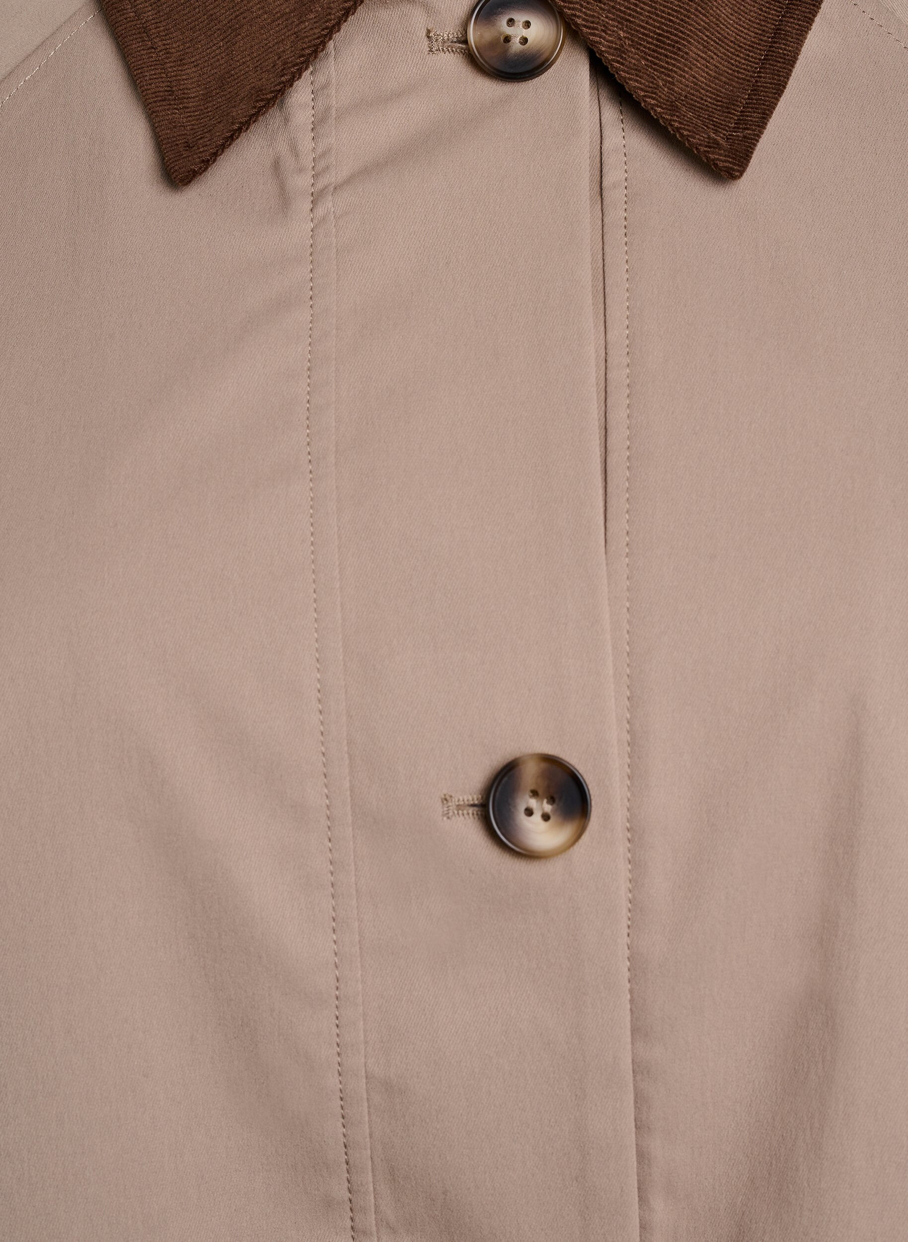 Zizzi Wiosenna kurtka z kontrastowymi sztruksowymi detalami, Desert Taupe, Packshot image number 2