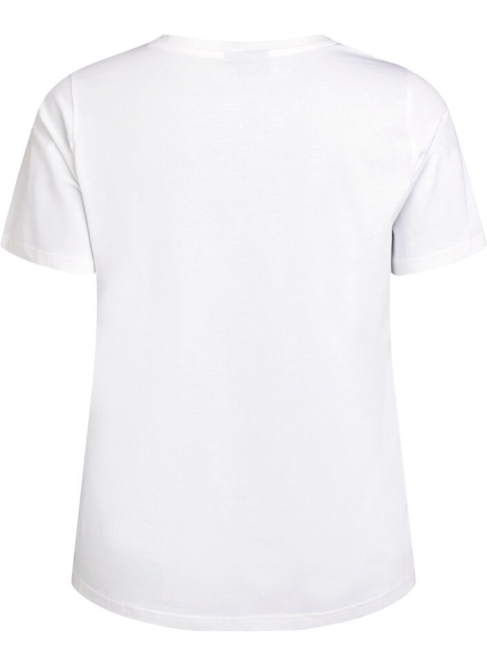 Koszulka z bawelny organicznej z kwiatowym nadrukiem, B. White w. Flower, Packshot image number 1