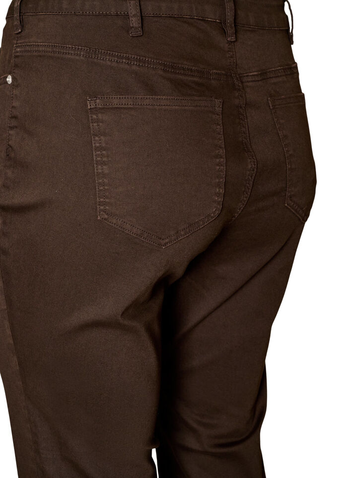 Jeansy bootcut Ellen z kolorowego denimu, Brązowy, Packshot image number 3
