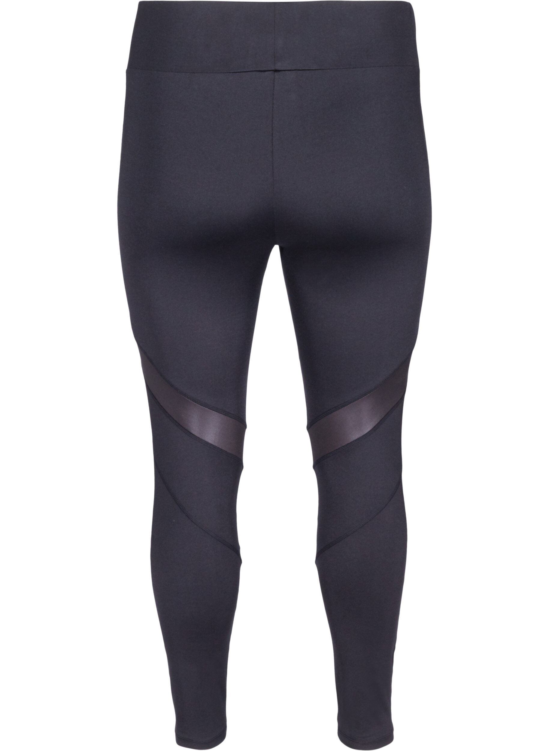 Zizzi Cropped sports leggings with mesh, Black, Packshot image number 1