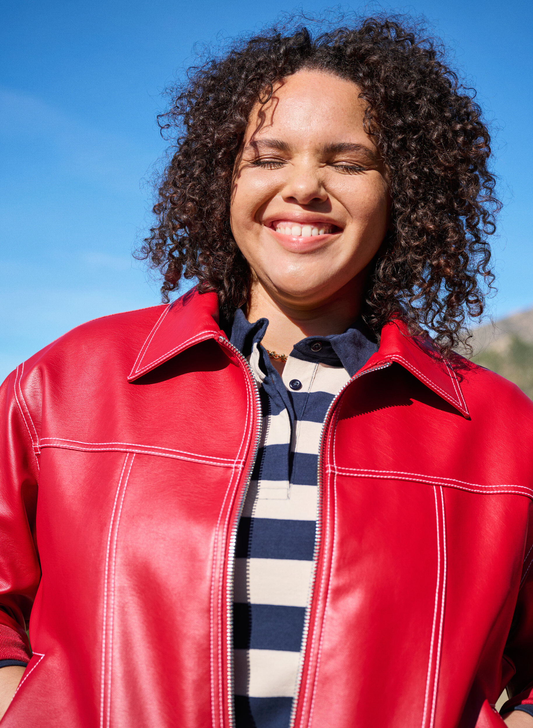 Zizzi Kurtka bomberka ze sztucznej sk&oacute;ry, Rhythmic Red, Image image number 0