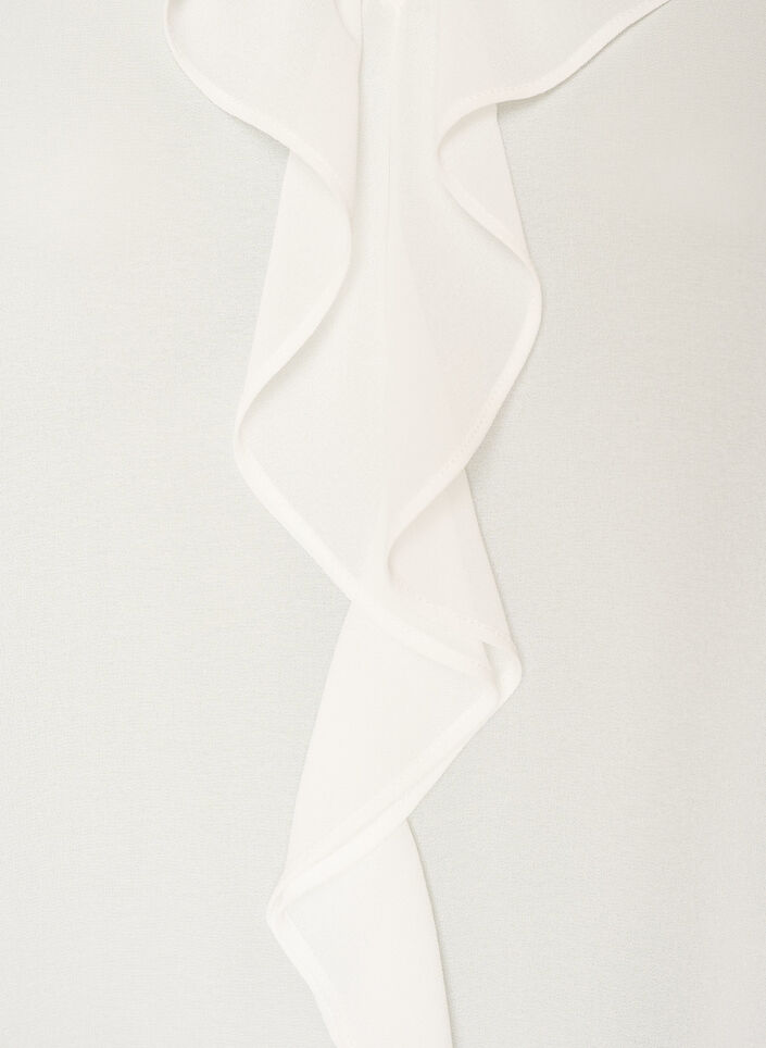 Tunika z falbankami i rekawami 3/4, Biały, Packshot image number 2