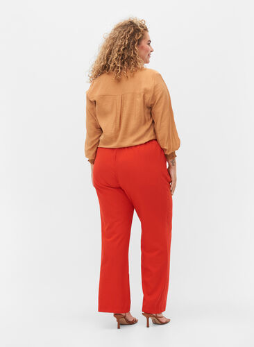 Rozszerzane spodnie z kieszeniami, Fiery Red, Model image number 1