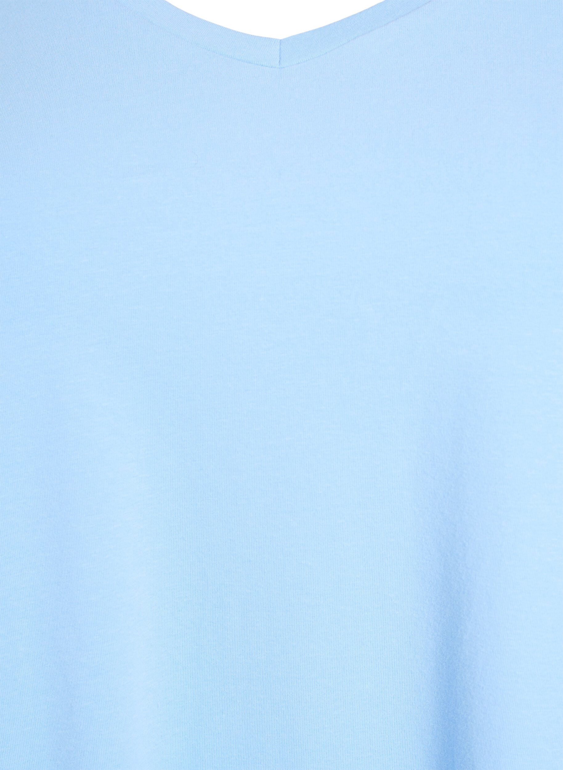 Zizzi Bawelniana koszulka w jednolitym kolorze, Niebieskie, Packshot image number 2