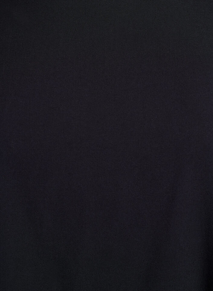 FLASH - Tkana bluzka z krótkim rekawem i okraglym dekoltem, Czarne, Packshot image number 2