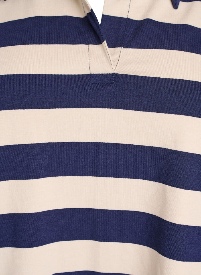 Koszulka polo z dlugim rekawem i szerokimi paskami, Niebieskie, Packshot image number 2