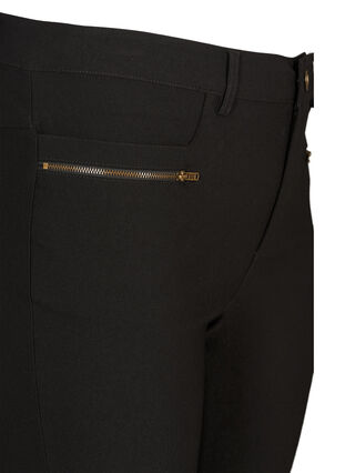Dopasowane spodnie z suwakami, Black, Packshot image number 2