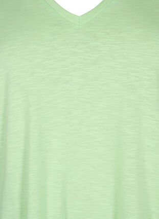 Podstawowa koszulka z krótkim rekawem i dekoltem w szpic, Paradise Green, Packshot image number 2