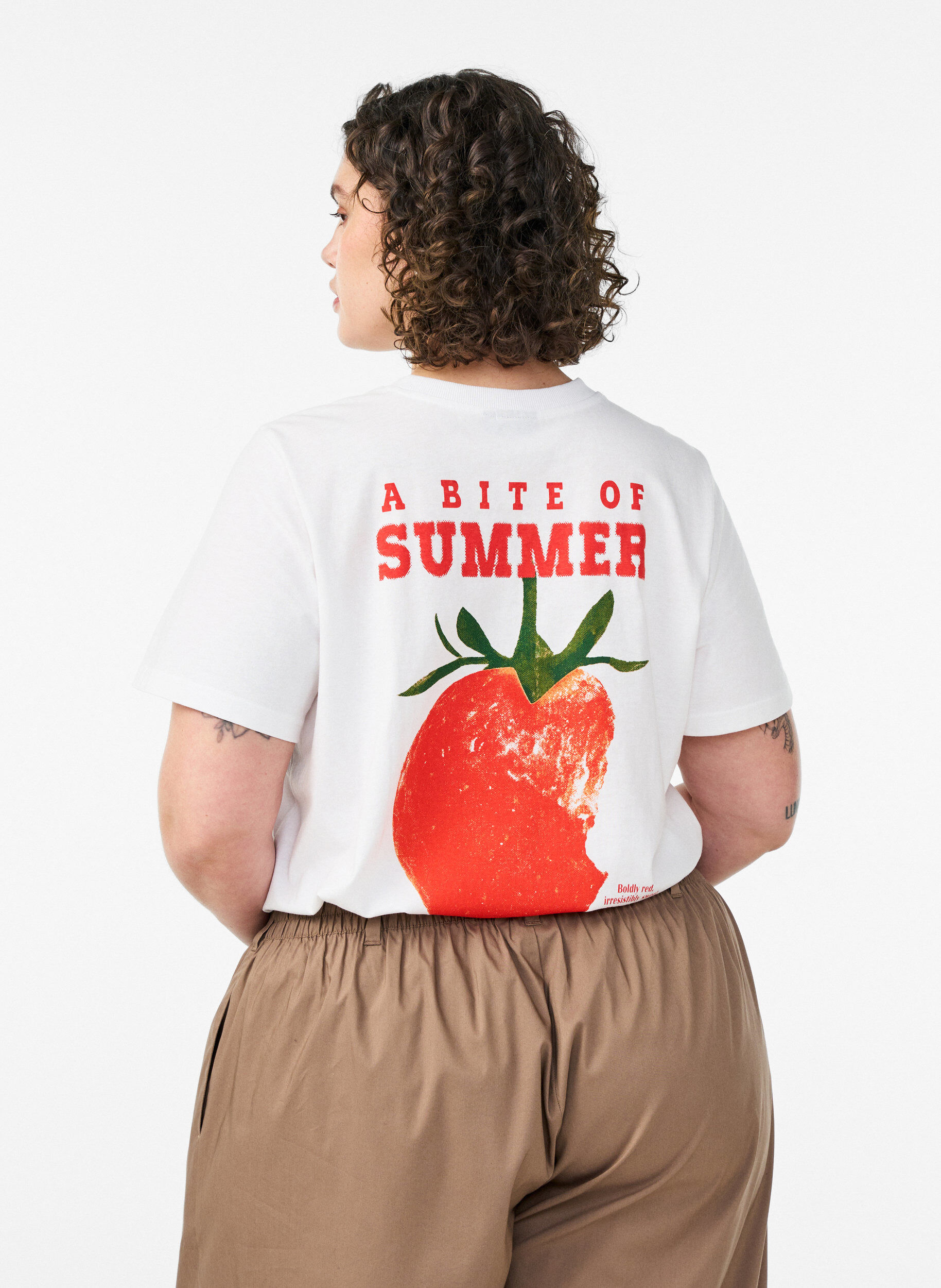 ZizziBawelniana koszulka z nadrukiem, Biały, Model image number 2