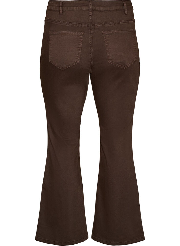 Jeansy bootcut Ellen z kolorowego denimu, Brązowy, Packshot image number 1