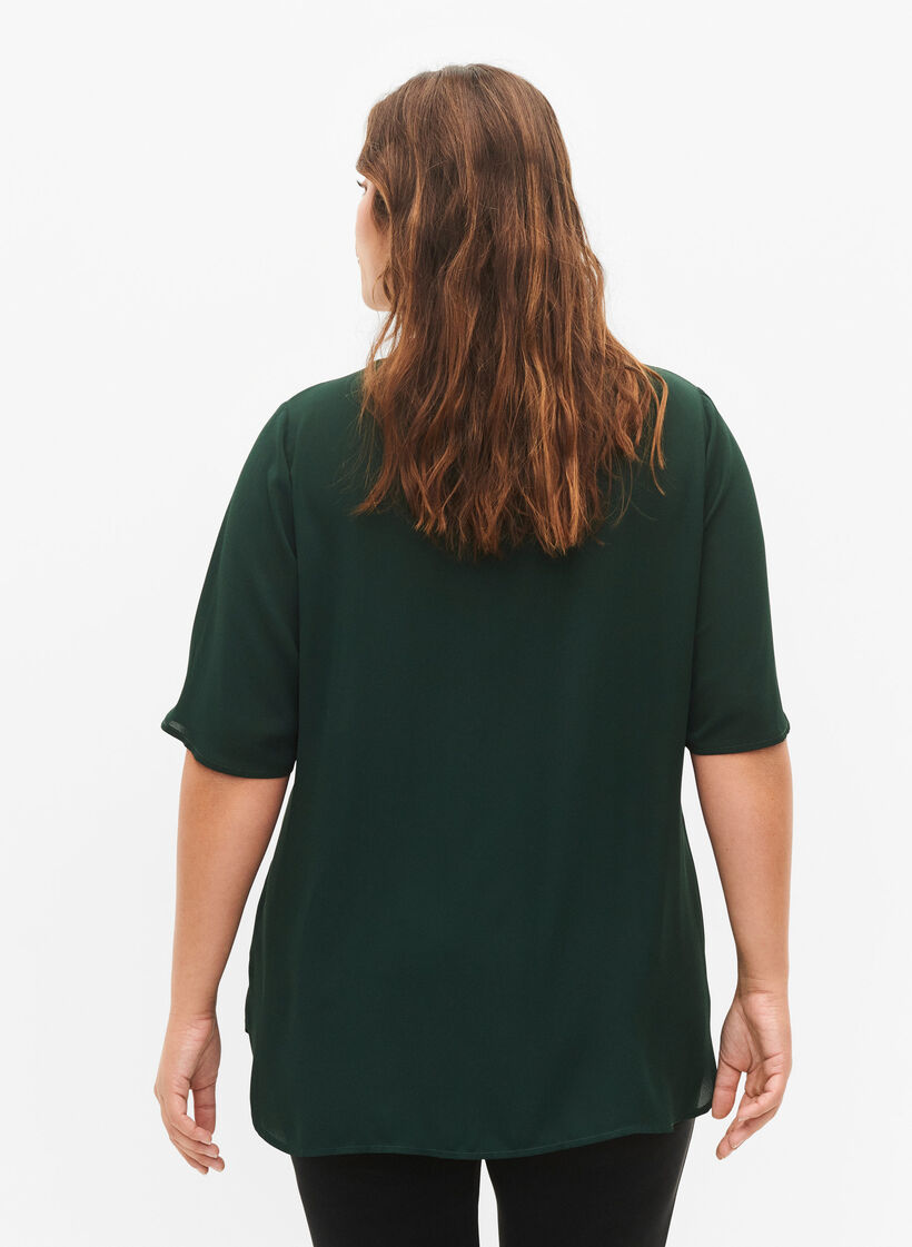 Bluzka z dekoltem w szpic i zamkiem blyskawicznym, Scarab, Model image number 1