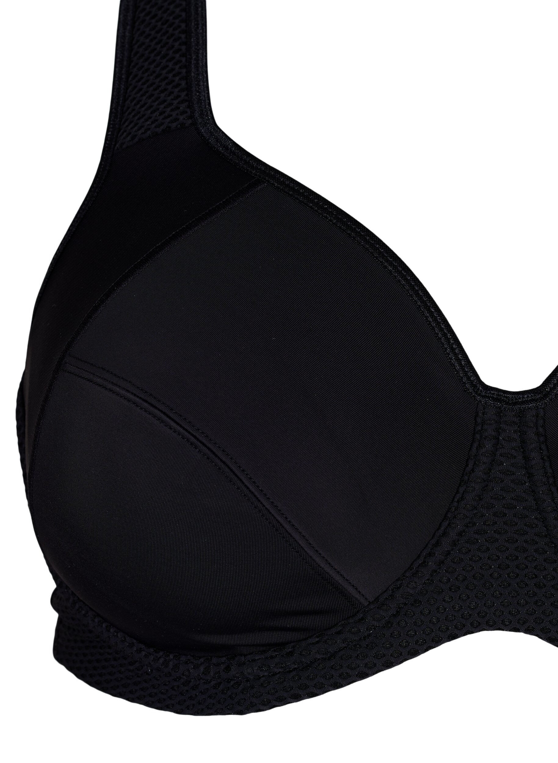 Zizzi CORE, HIGH SUPPORT WIRE BRA &ndash; biustonosz sportowy z fiszbinami, Czarne, Packshot image number 2
