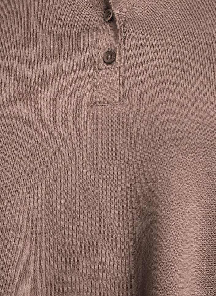 Bluzka z dlugim rekawem i kolnierzykiem, Brązowy, Packshot image number 2