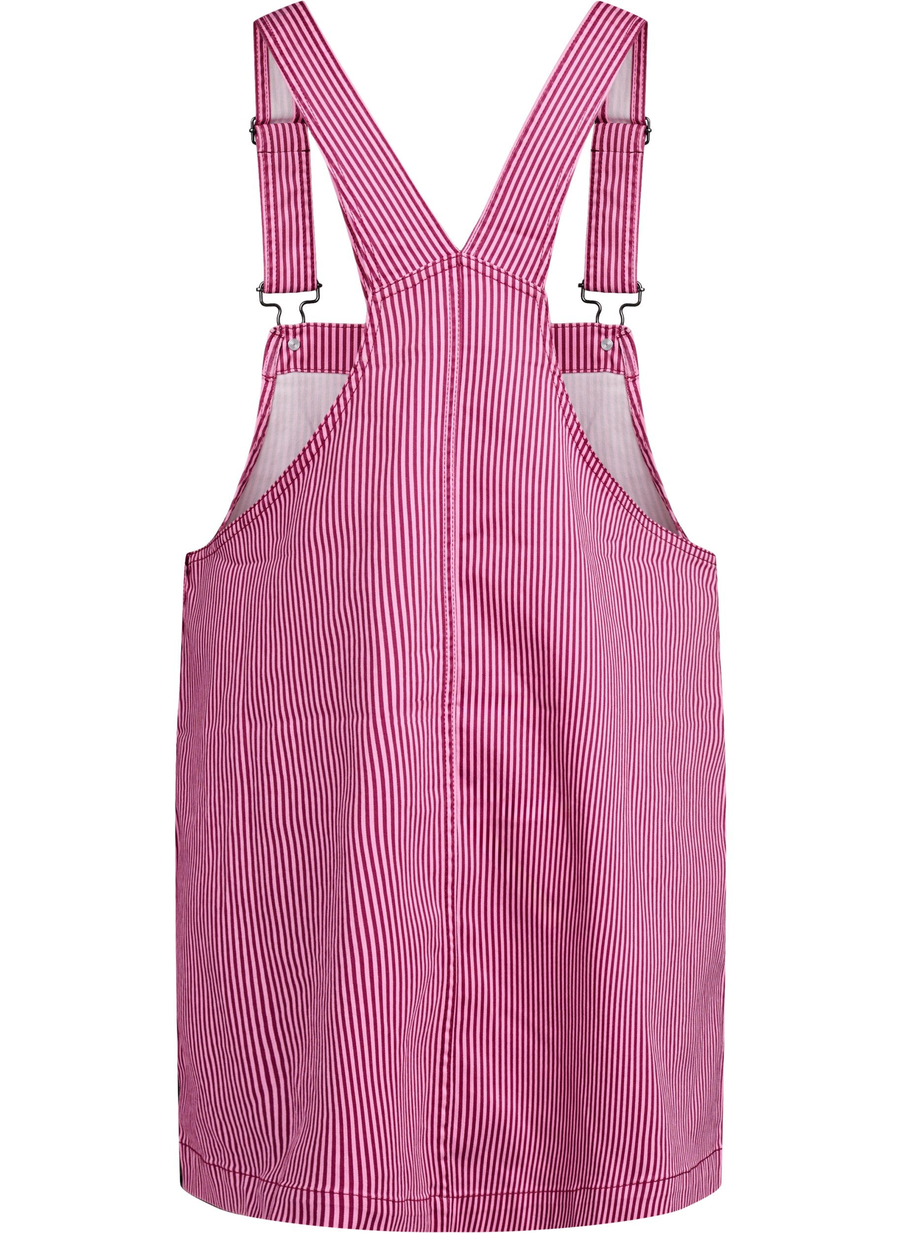 Zizzi Kr&oacute;tka sukienka ogrodniczka w paski, Red Stripe, Packshot image number 1
