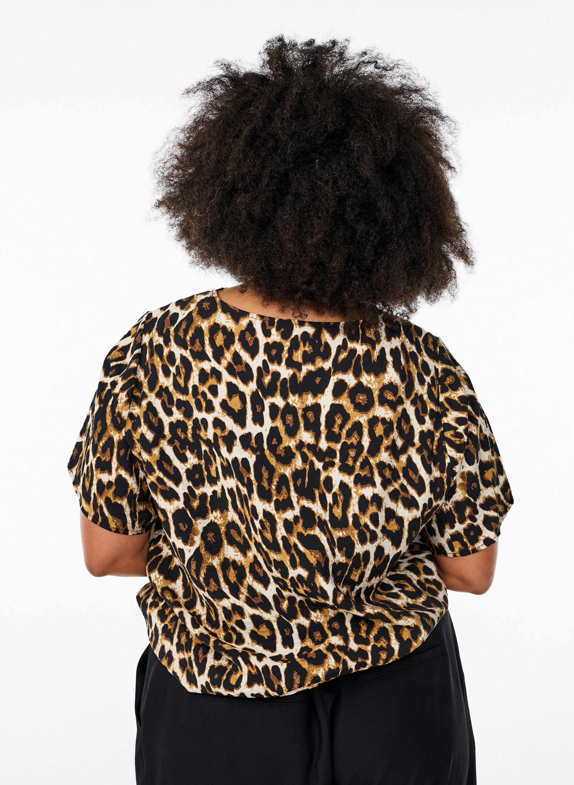 Zizzi Bluzka z wiskozy z kr&oacute;tkim rekawem i koronkowym wykonczeniem, Brązowy, Model image number 2